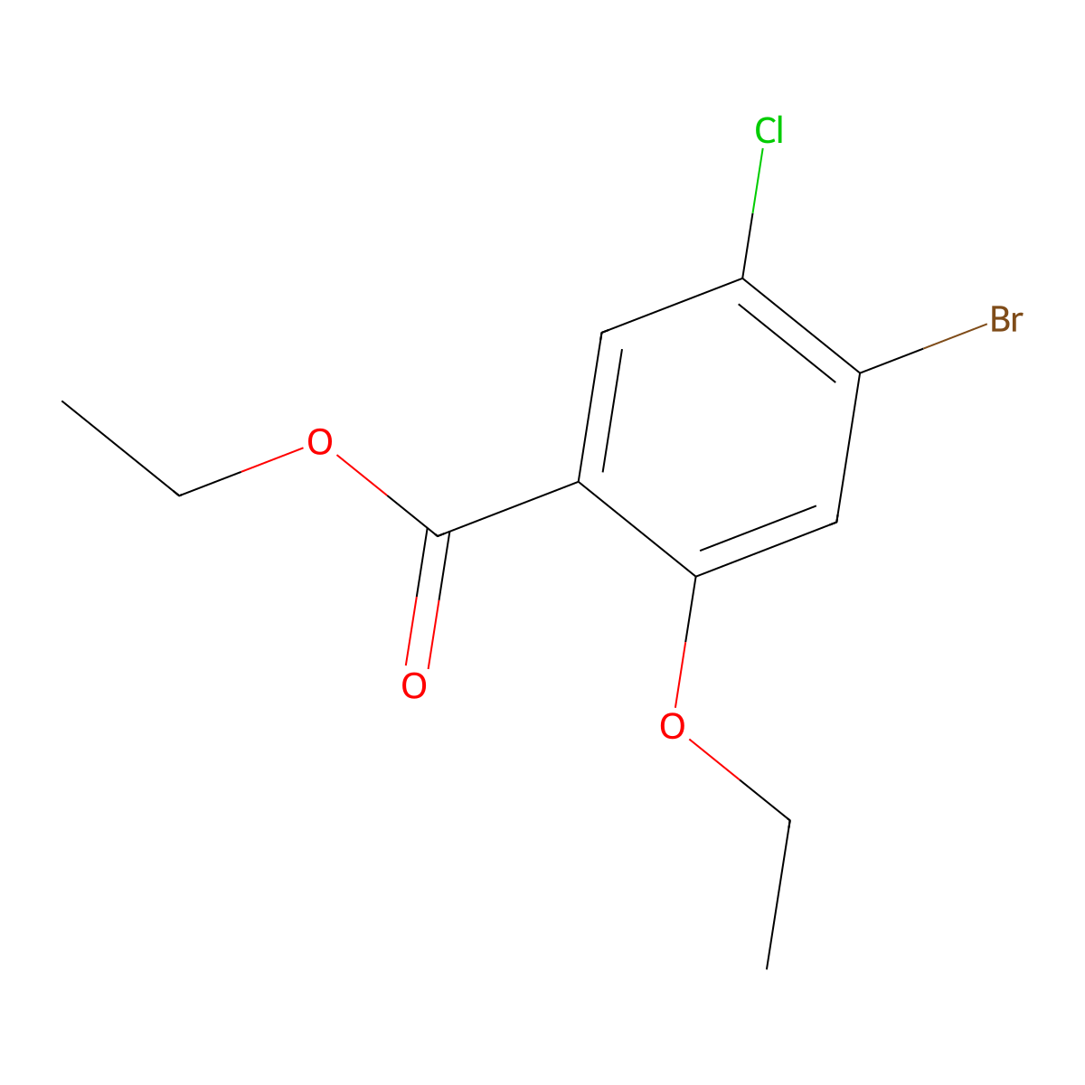 Ethyl 4-bromo-5-chloro-2-ethoxybenzoate molecular structure, CAS 2167575-00-8