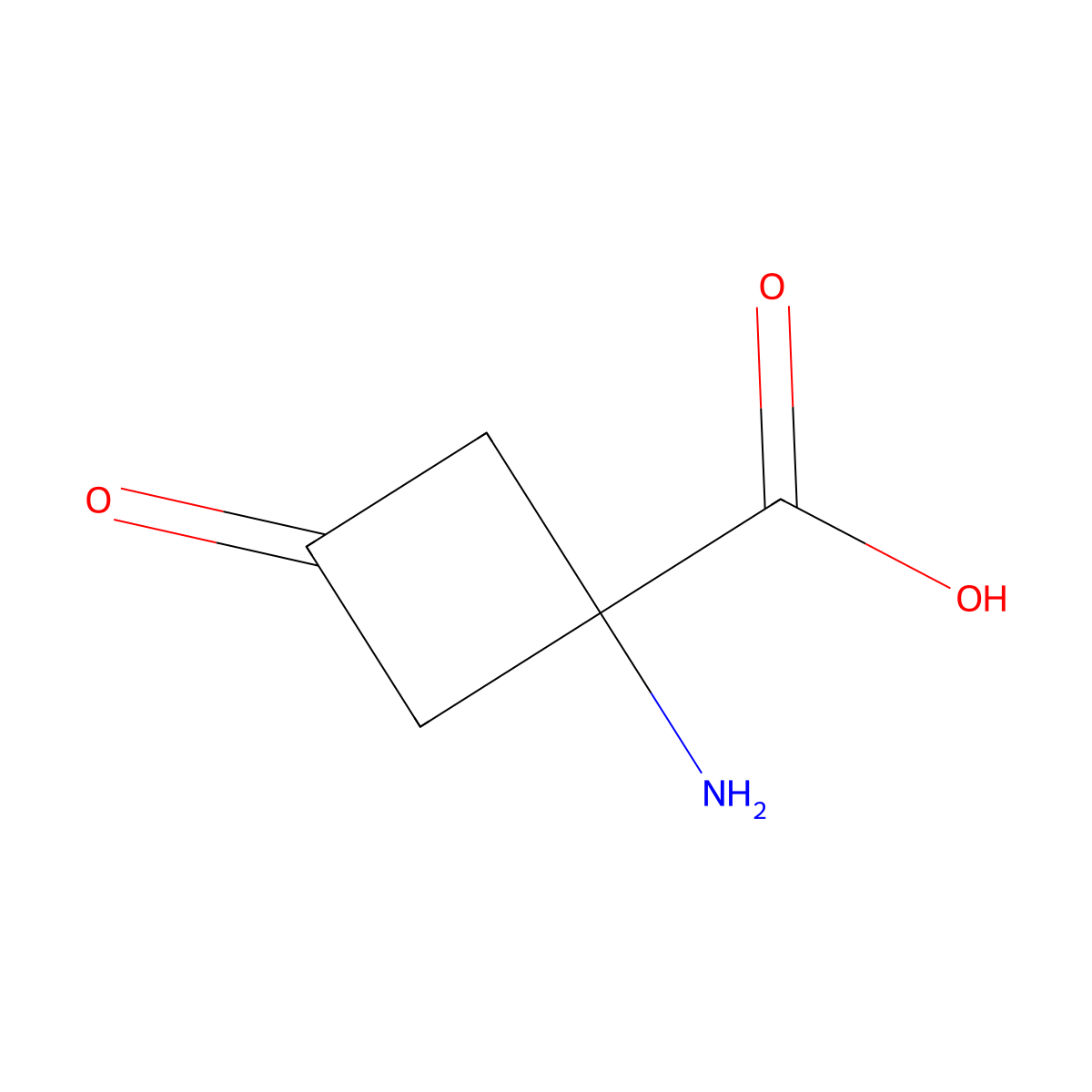 1-Amino-3-oxocyclobutane-1-carboxylic acid molecular structure, CAS 2167576-21-6