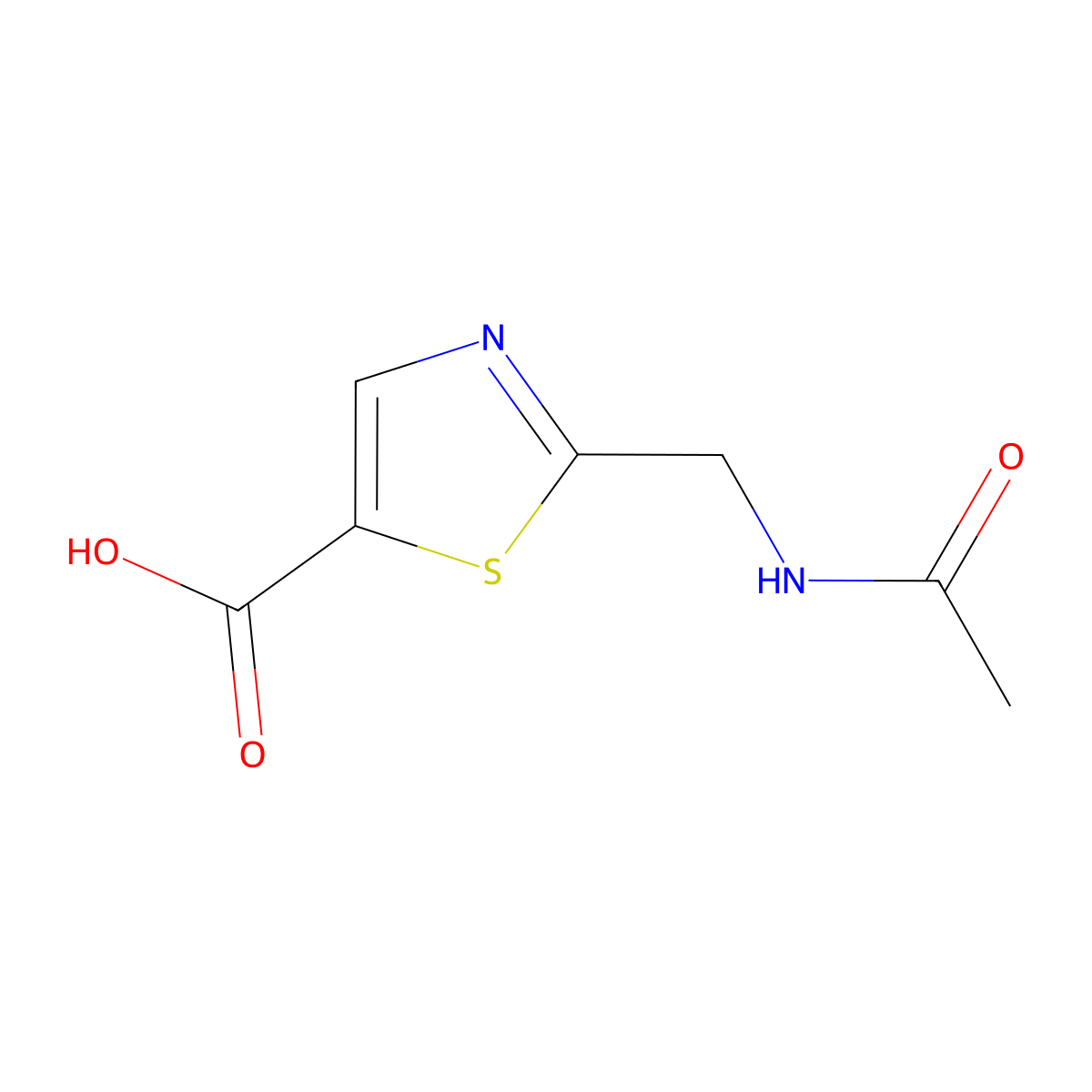 2-(Acetamidomethyl)-1,3-thiazole-5-carboxylic acid molecular structure, CAS 2167580-55-2
