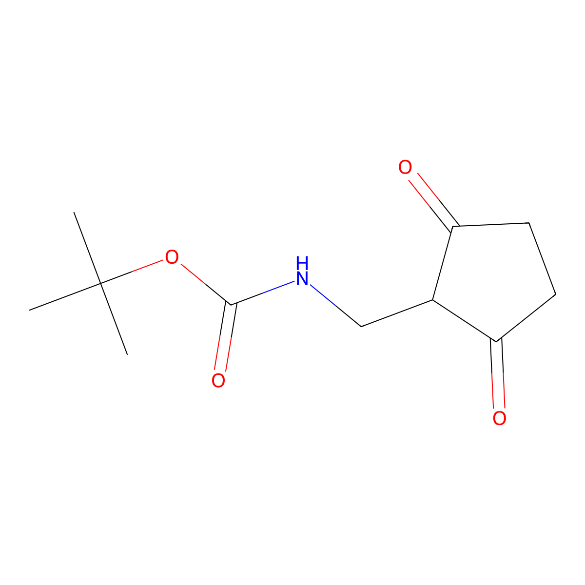 tert-butyl N-[(2,5-dioxocyclopentyl)methyl]carbamate molecular structure, CAS 2167581-74-8