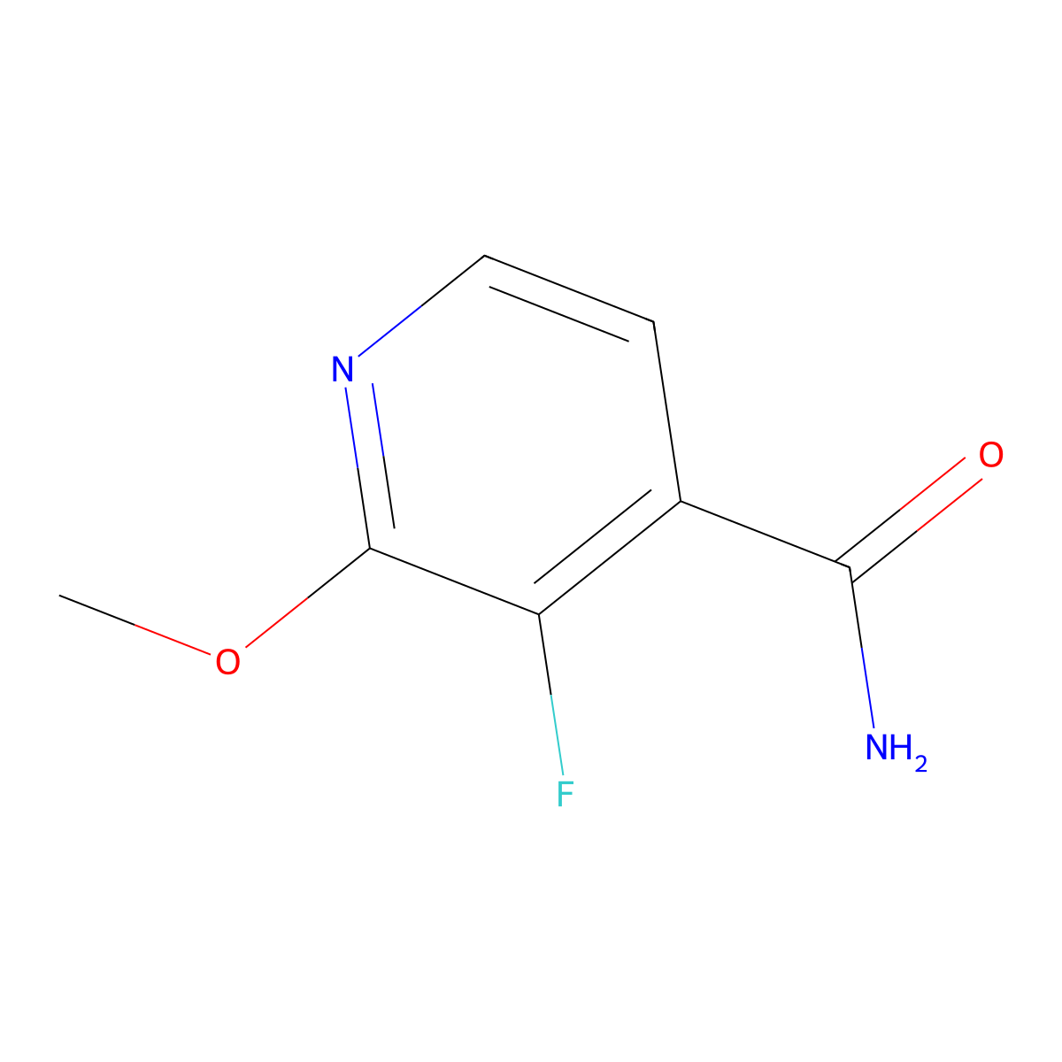 3-Fluoro-2-methoxyisonicotinamide molecular structure, CAS 2167584-07-6
