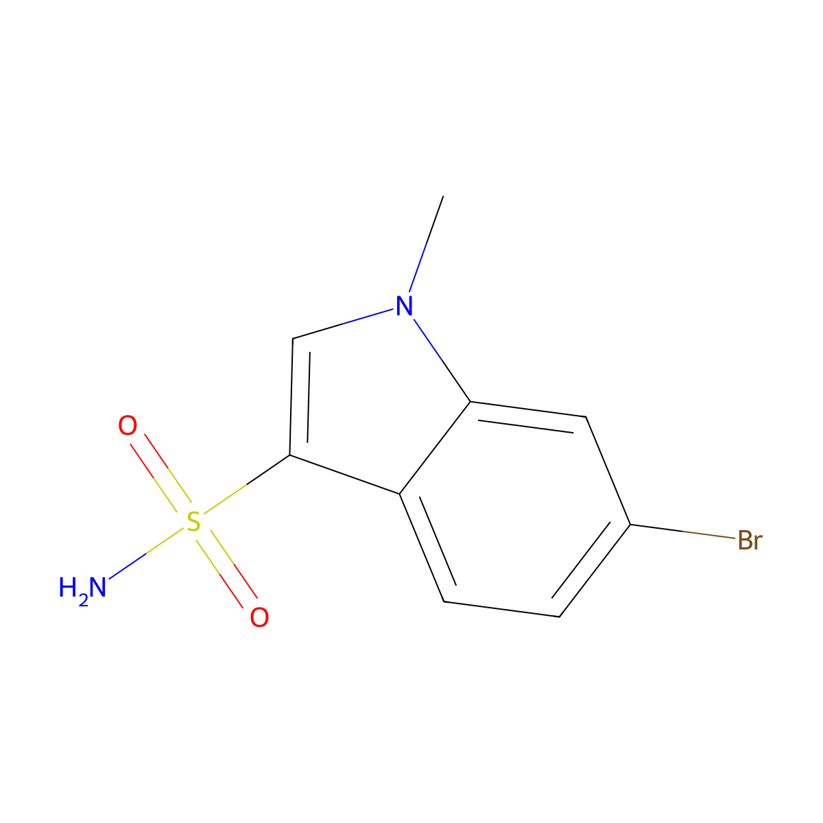 6-bromo-1-methyl-1H-indole-3-sulfonamide molecular structure, CAS 2167585-89-7