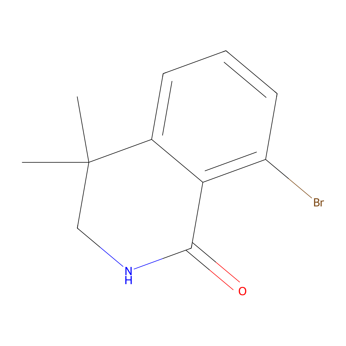 8-Bromo-4,4-dimethyl-3,4-dihydroisoquinolin-1(2H)-one molecular structure, CAS 2167586-67-4