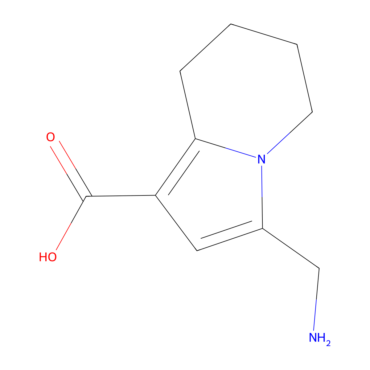 3-(Aminomethyl)-5,6,7,8-tetrahydroindolizine-1-carboxylic acid molecular structure, CAS 2167587-16-6