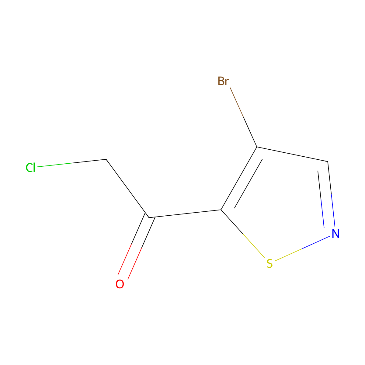 1-(4-Bromo-1,2-thiazol-5-yl)-2-chloroethan-1-one molecular structure, CAS 2167590-05-6