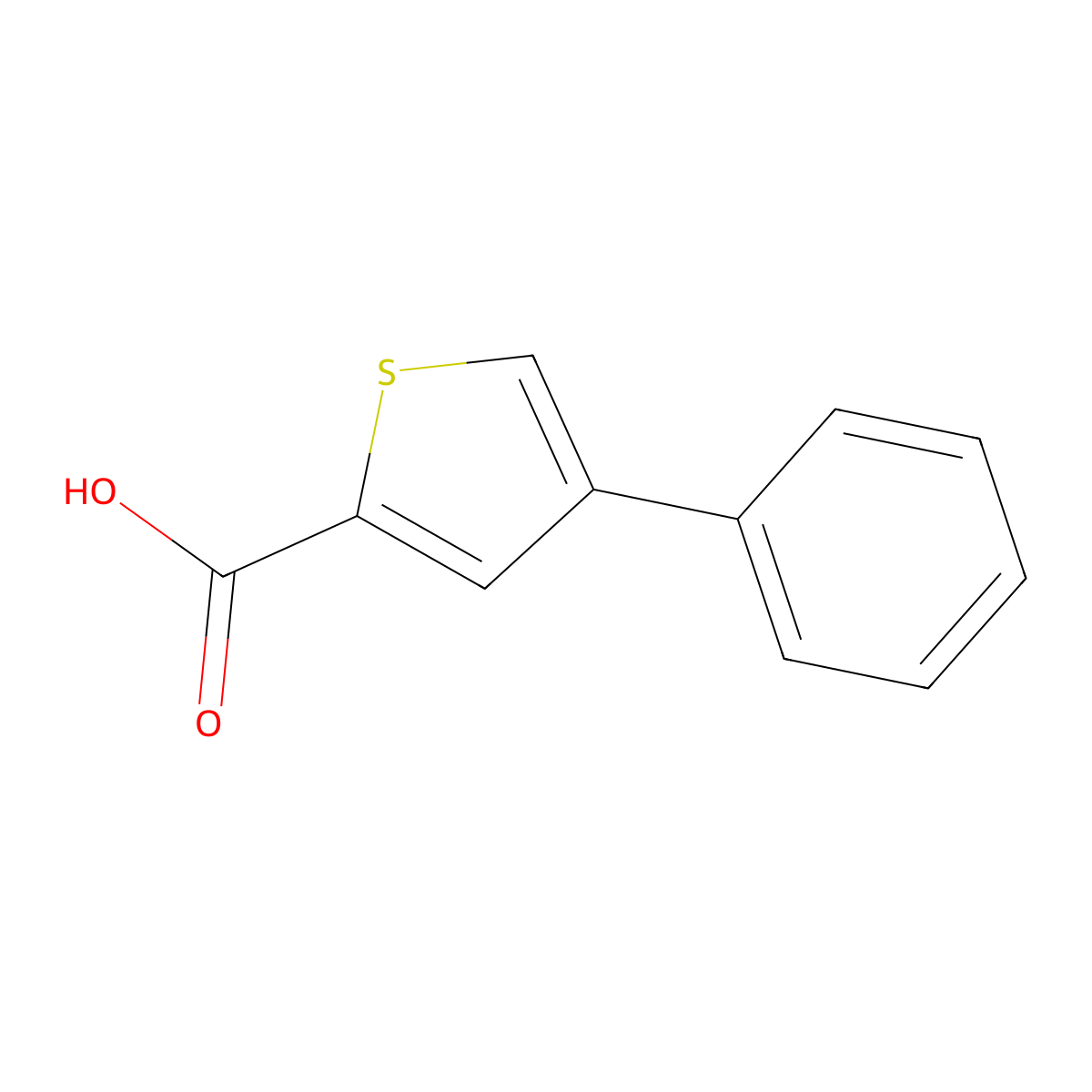 4-Phenylthiophene-2-carboxylic acid molecular structure, CAS 21676-88-0