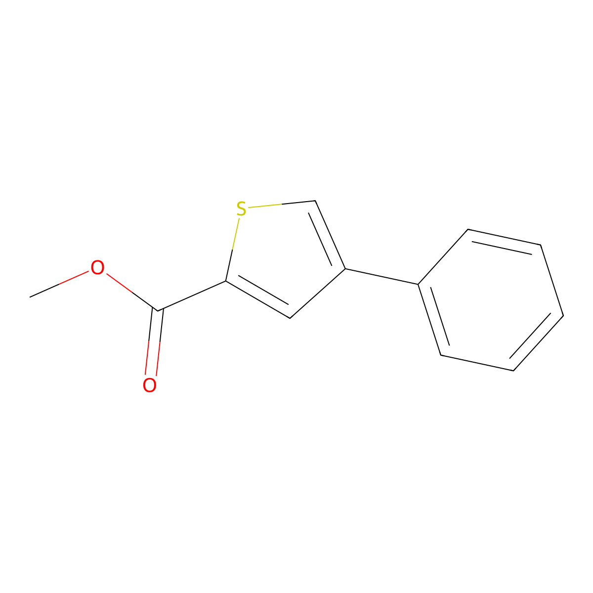 Methyl 4-phenylthiophene-2-carboxylate molecular structure, CAS 21676-90-4