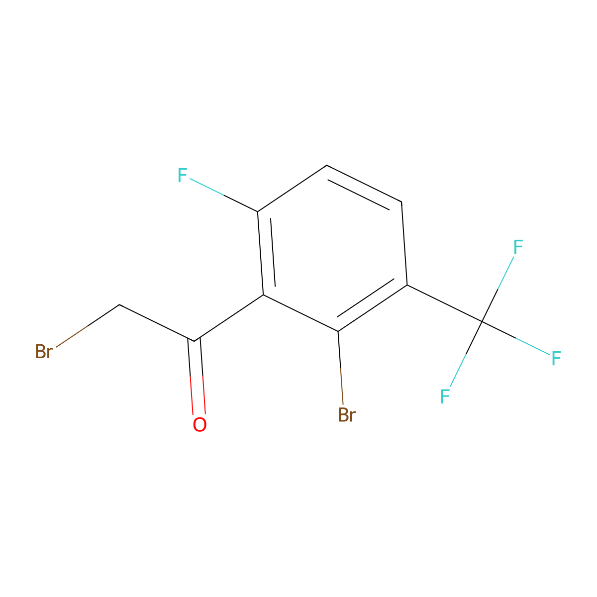 2-Bromo-1-[2-bromo-6-fluoro-3-(trifluoromethyl)phenyl]ethanone molecular structure, CAS 2167600-04-4