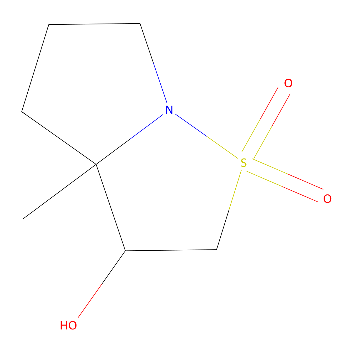 3-Hydroxy-3a-methyl-hexahydro-1lambda6-pyrrolo[1,2-b][1,2]thiazole-1,1-dione molecular structure, CAS 2167602-85-7