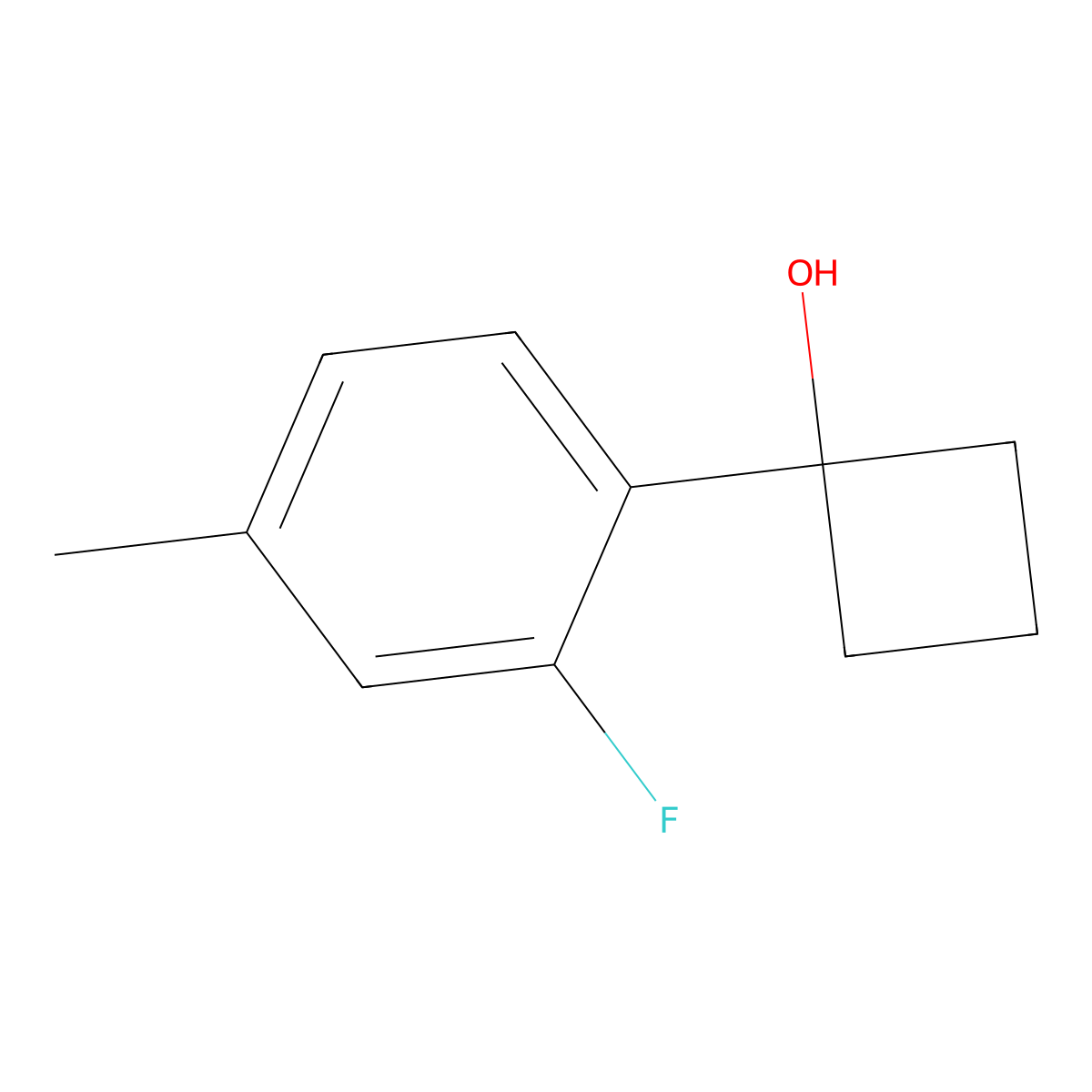 1-(2-Fluoro-4-methylphenyl)cyclobutanol molecular structure, CAS 2167603-01-0