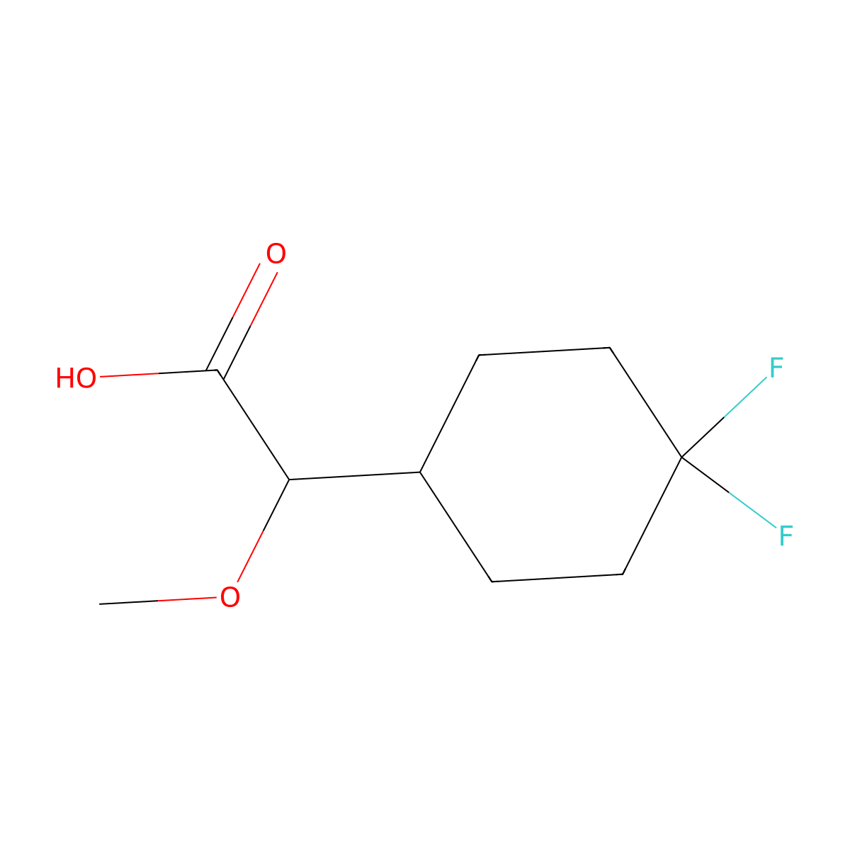 2-(4,4-Difluorocyclohexyl)-2-methoxyacetic acid molecular structure, CAS 2167605-84-5