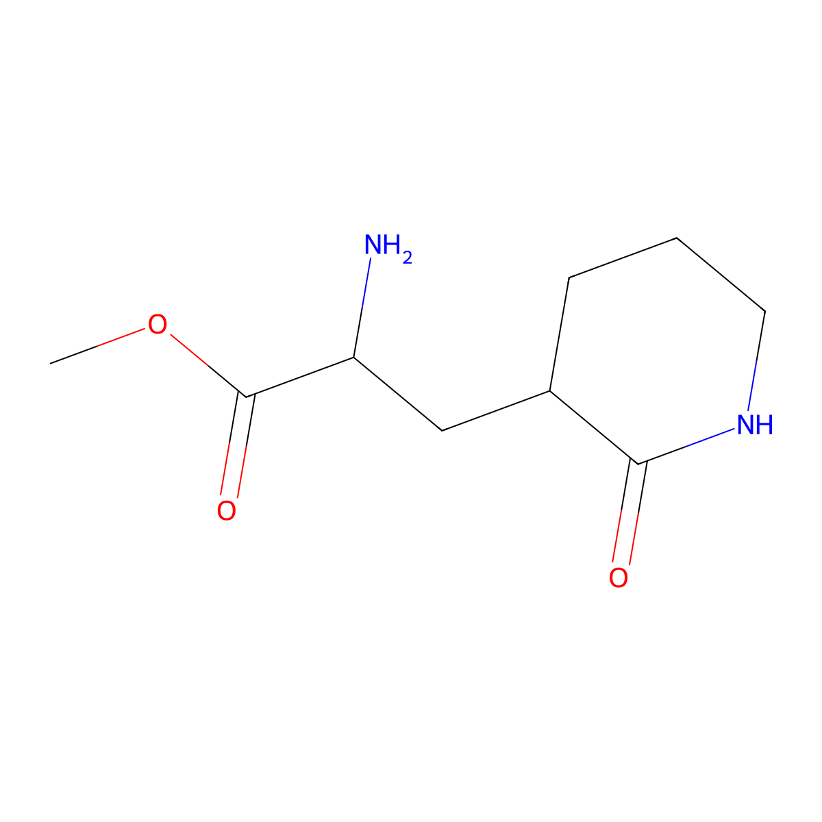 Methyl 2-amino-3-(2-oxopiperidin-3-yl)propanoate molecular structure, CAS 2167606-20-2