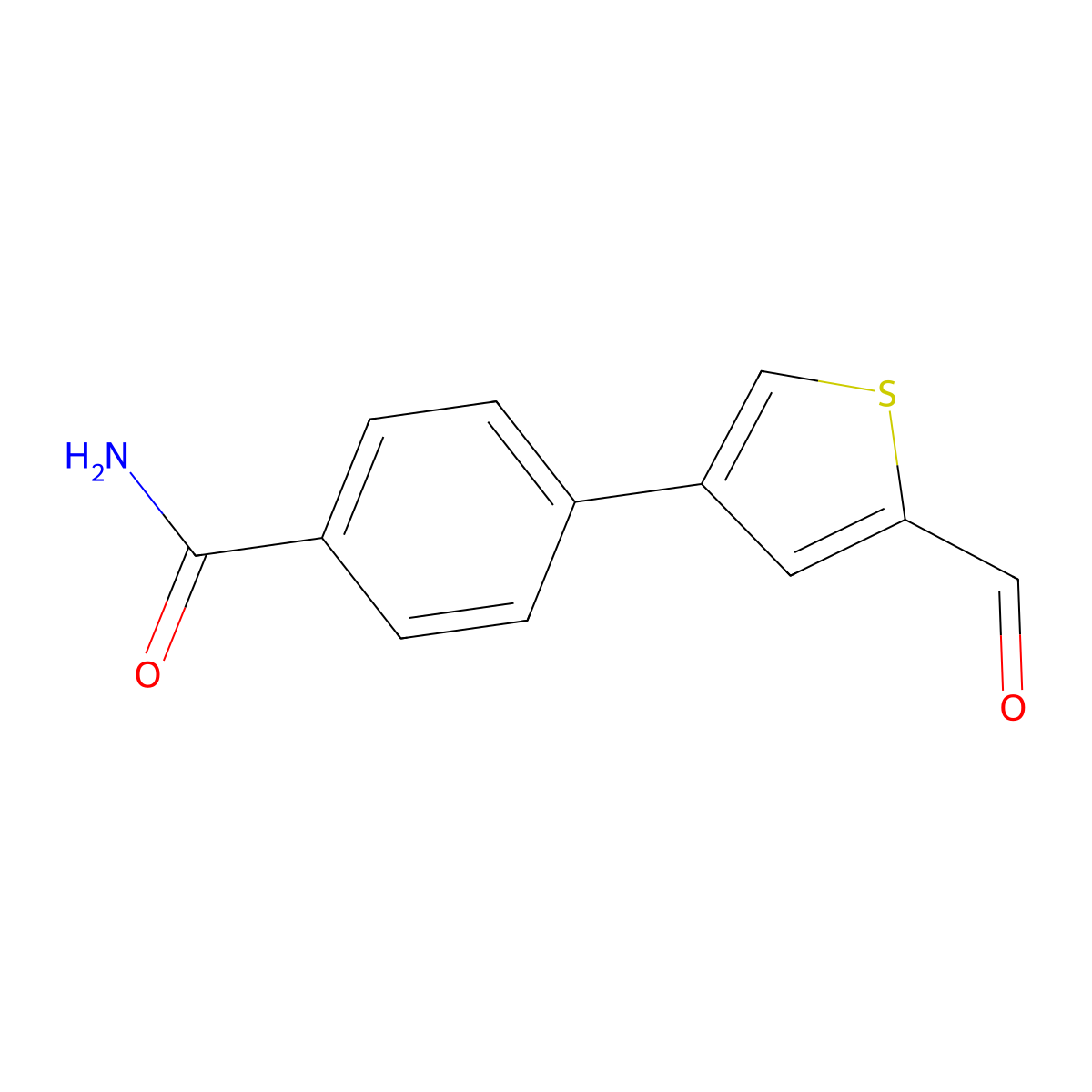 4-(5-Formylthiophen-3-yl)benzamide molecular structure, CAS 2167609-57-4