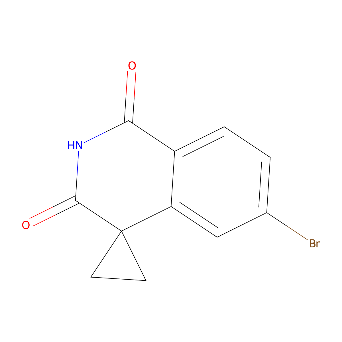 6'-bromo-2',3'-dihydro-1'H-spiro[cyclopropane-1,4'-isoquinoline]-1',3'-dione molecular structure, CAS 2167621-83-0