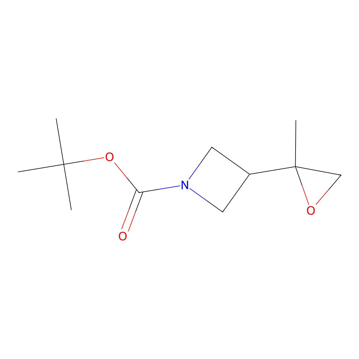Tert-butyl 3-(2-methyloxiran-2-yl)azetidine-1-carboxylate molecular structure, CAS 2167622-31-1