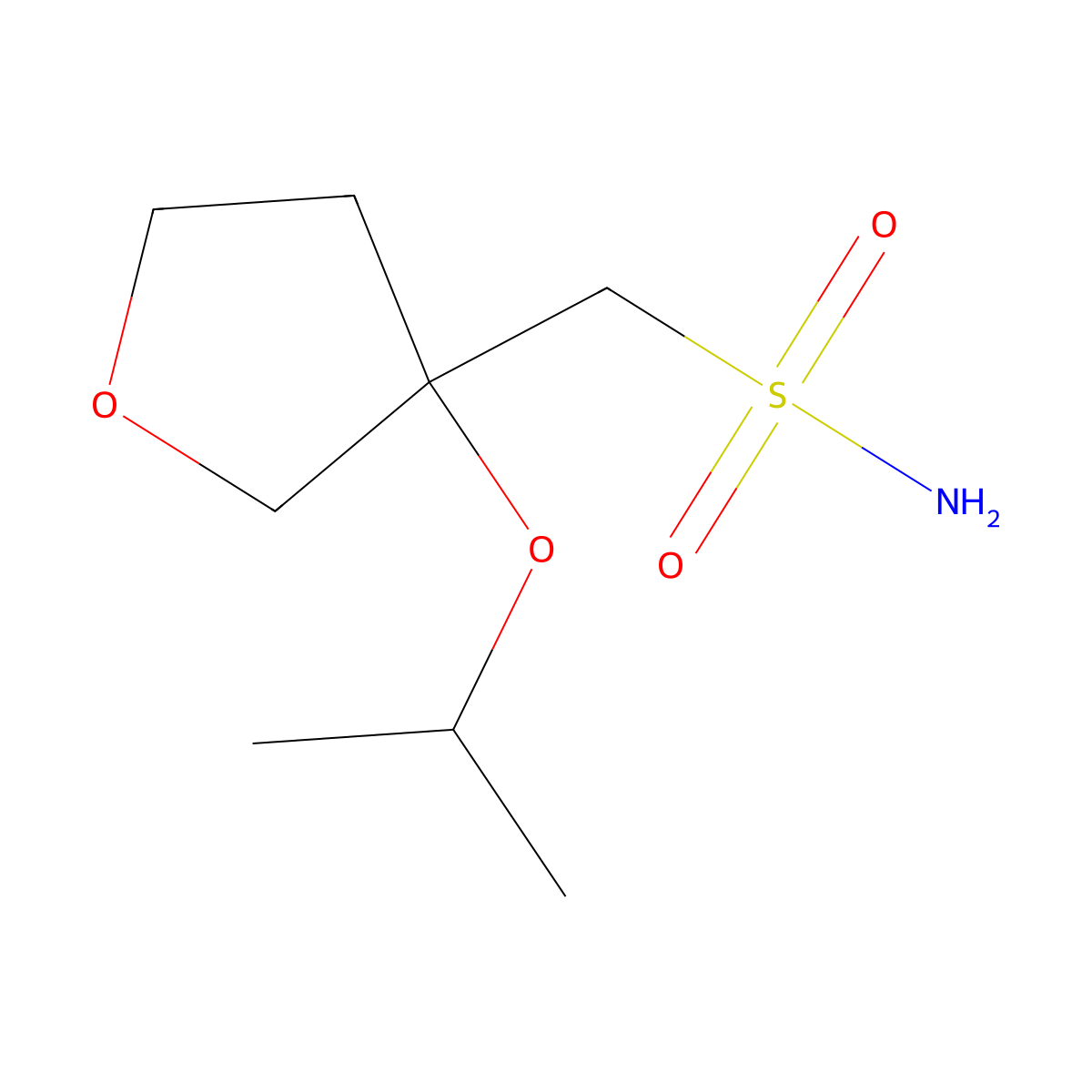 [3-(Propan-2-yloxy)oxolan-3-yl]methanesulfonamide molecular structure, CAS 2167625-62-7