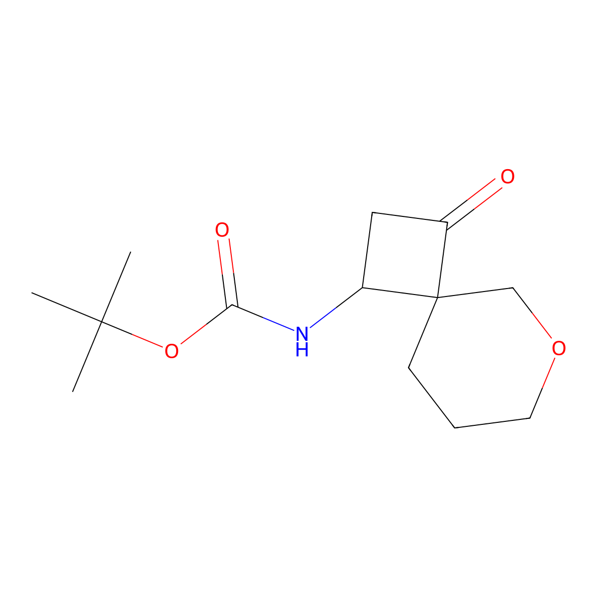 tert-butyl N-{3-oxo-6-oxaspiro[3.5]nonan-1-yl}carbamate molecular structure, CAS 2167627-16-7