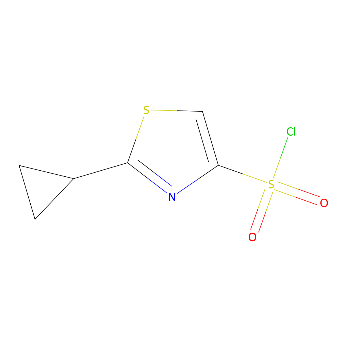 2-Cyclopropyl-1,3-thiazole-4-sulfonylchloride molecular structure, CAS 2167637-66-1