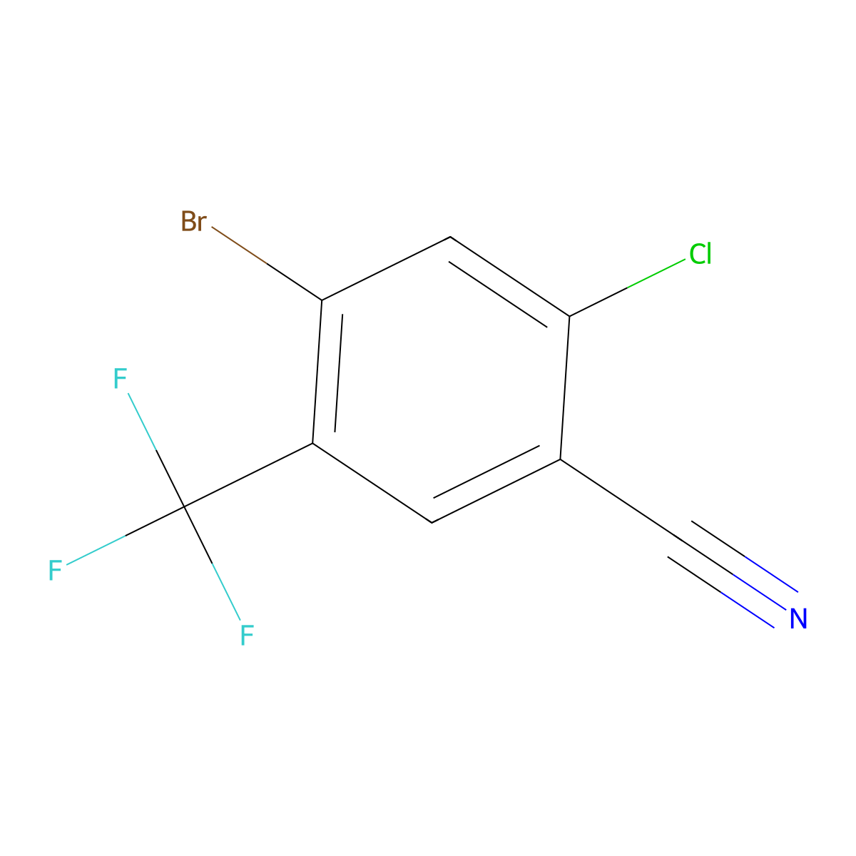 4-Bromo-2-chloro-5-(trifluoromethyl)benzonitrile molecular structure, CAS 2167638-58-4