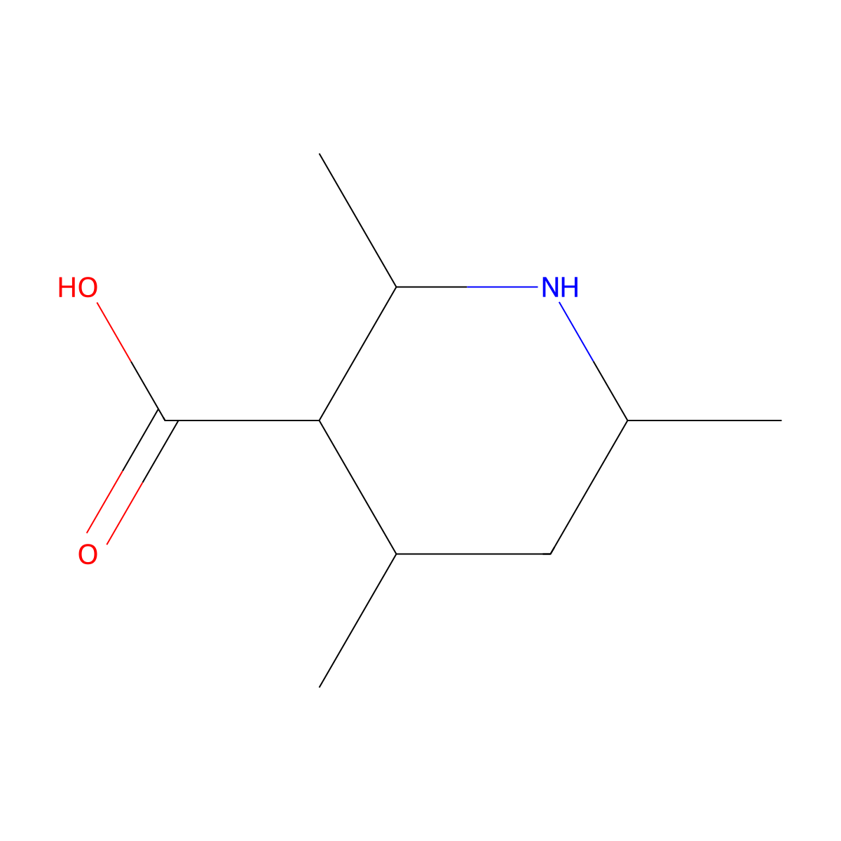 2,4,6-Trimethylpiperidine-3-carboxylic acid molecular structure, CAS 2167640-13-1