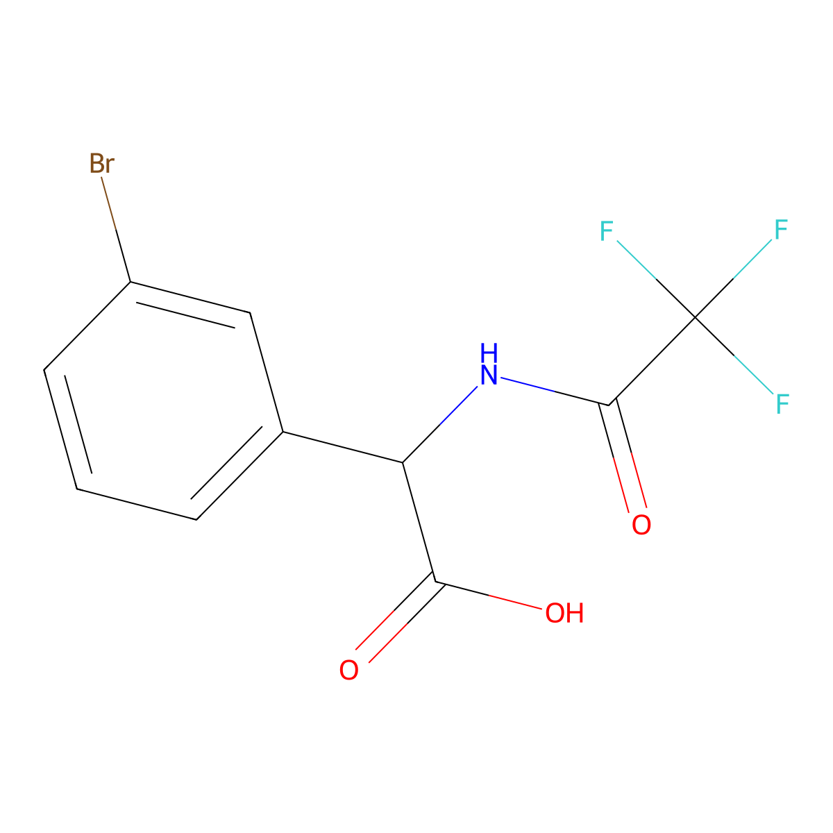 2-(3-Bromophenyl)-2-(trifluoroacetamido)acetic acid molecular structure, CAS 2167642-55-7