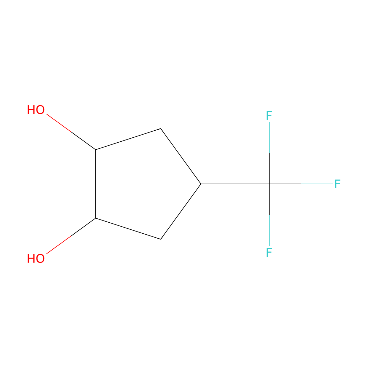 4-(trifluoromethyl)cyclopentane-1,2-diol, Mixture of diastereomers molecular structure, CAS 2167643-45-8