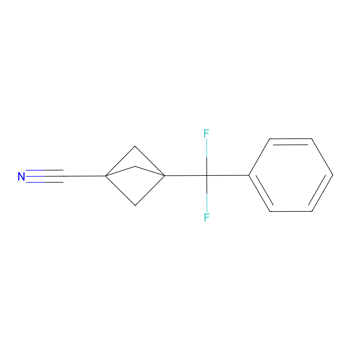 3-(Difluoro(phenyl)methyl)bicyclo[1.1.1]pentane-1-carbonitrile molecular structure, CAS 2167647-22-3