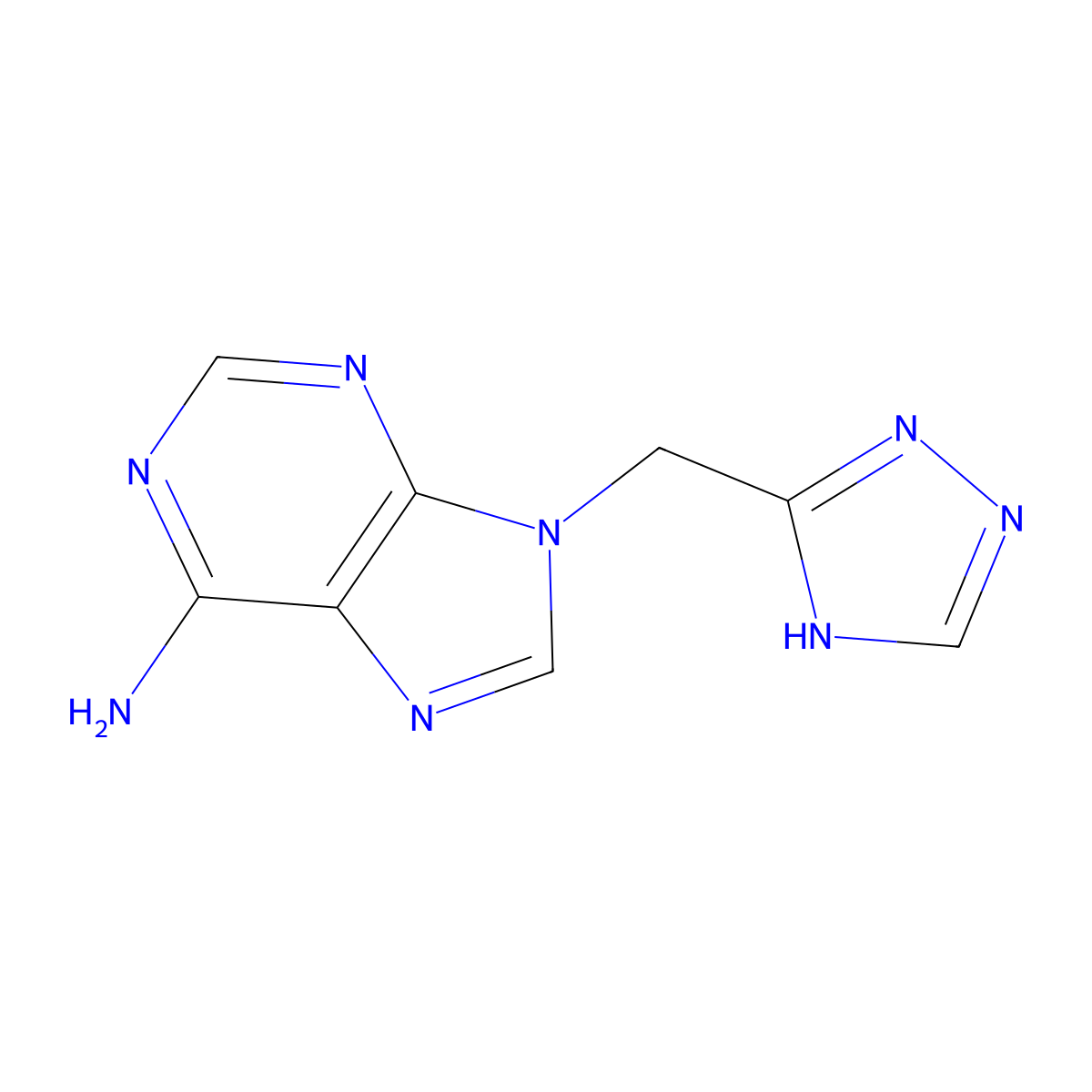 9-[(4H-1,2,4-triazol-3-yl)methyl]-9H-purin-6-amine molecular structure, CAS 2167647-97-2