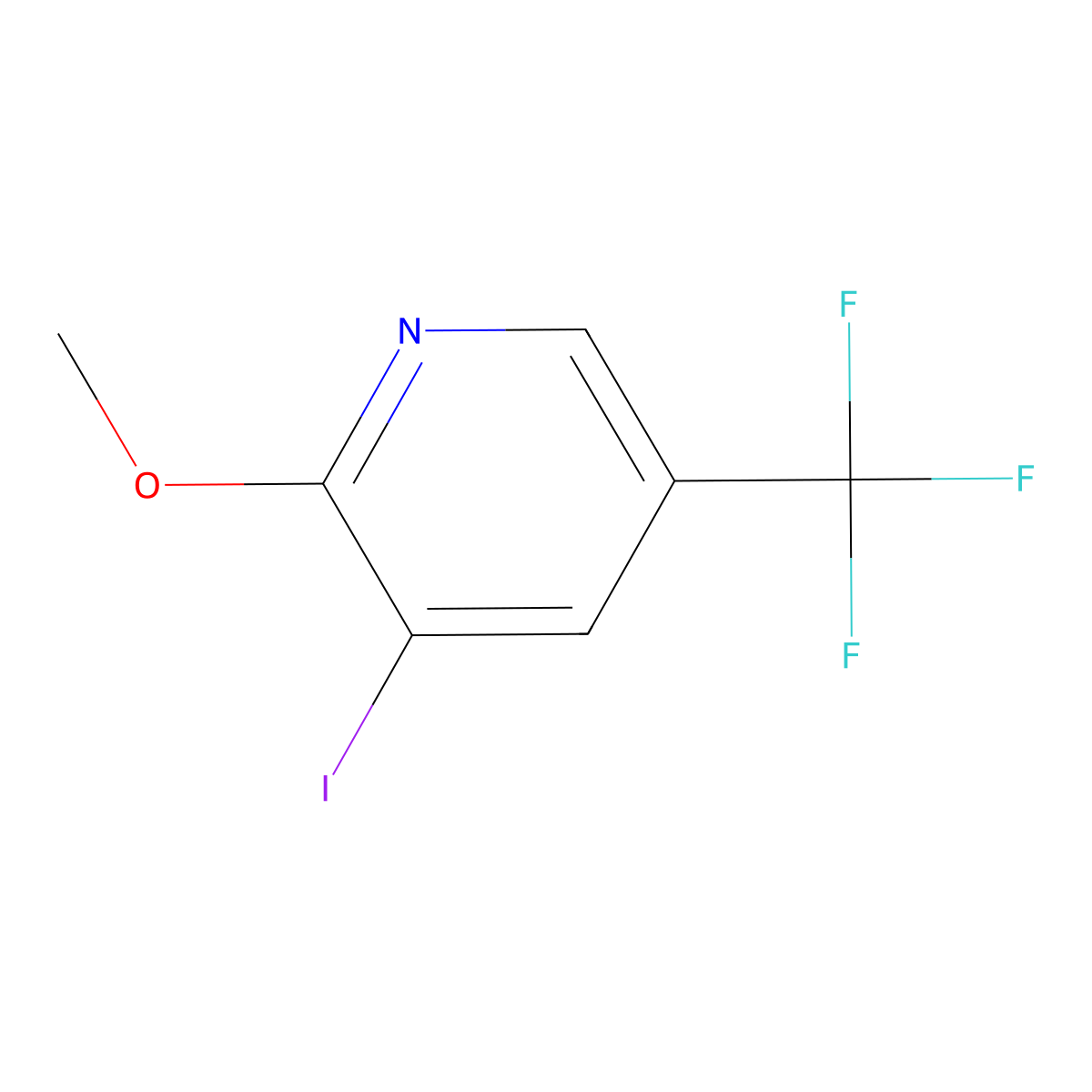 2-Methoxy-3-iodo-5-(trifluoromethyl)pyridine molecular structure, CAS 216765-93-4