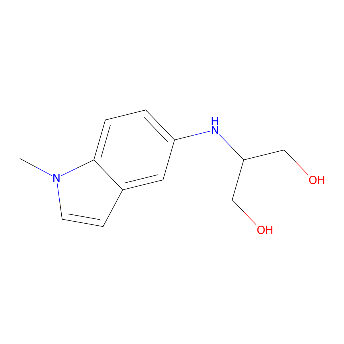 2-[(1-methyl-1H-indol-5-yl)amino]propane-1,3-diol molecular structure, CAS 2167650-73-7