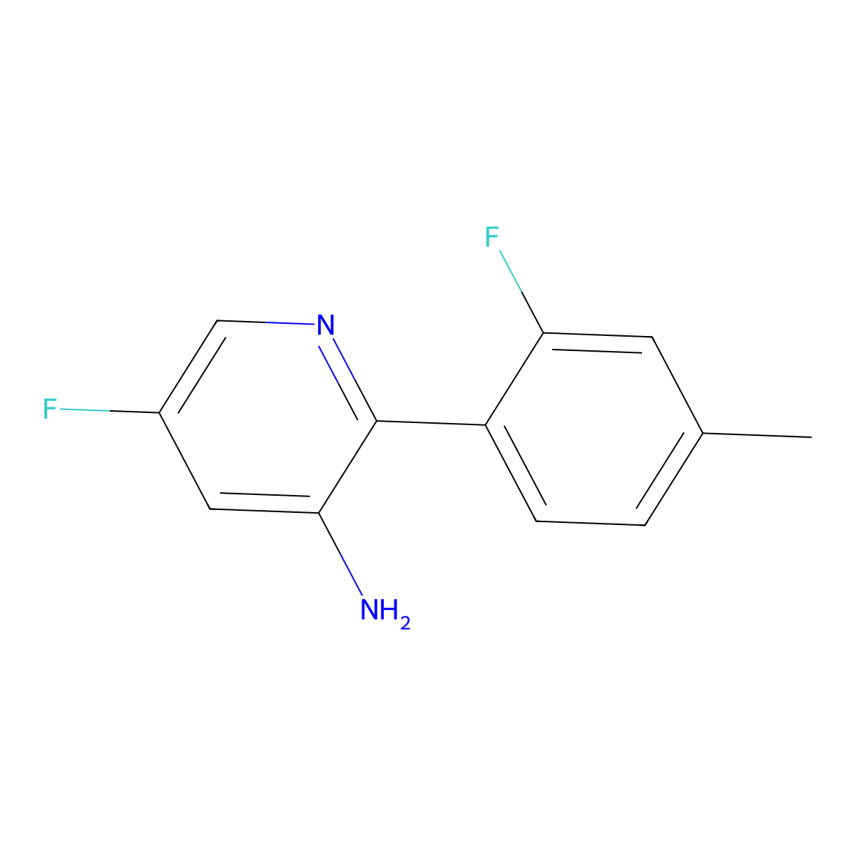 5-Fluoro-2-(2-fluoro-4-methylphenyl)pyridin-3-amine molecular structure, CAS 2167652-59-5