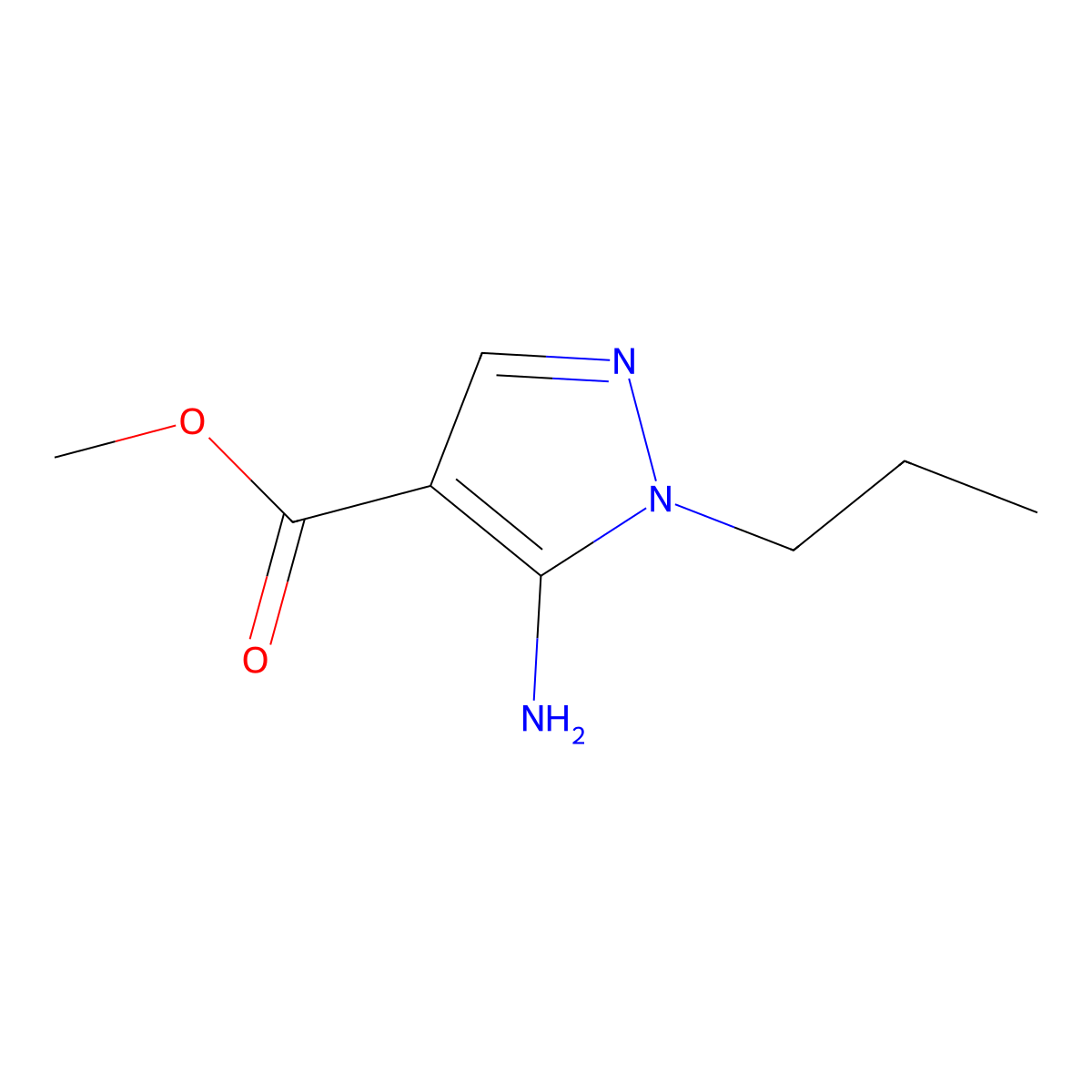 methyl 5-amino-1-propyl-1H-pyrazole-4-carboxylate molecular structure, CAS 2167654-08-0