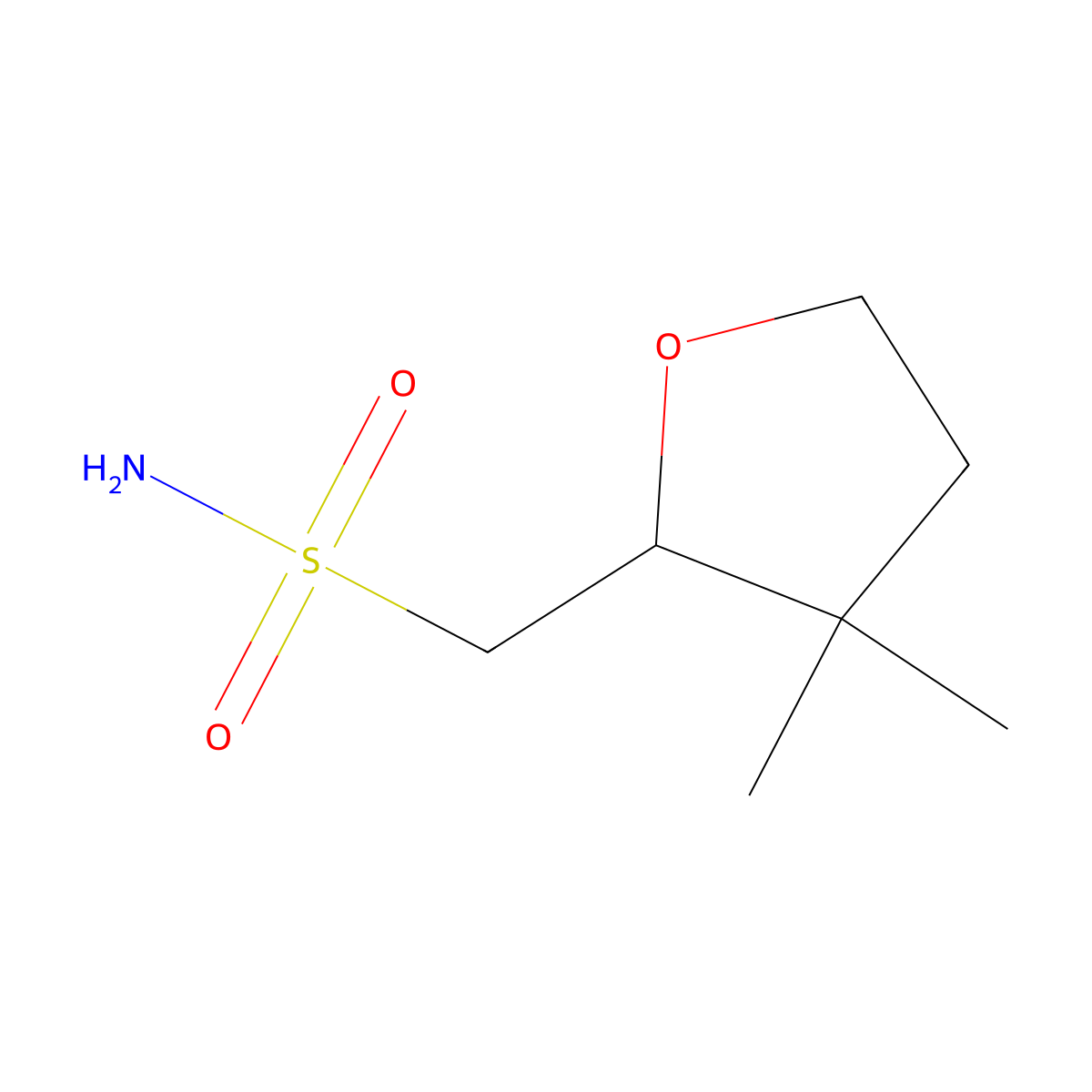 (3,3-Dimethyloxolan-2-yl)methanesulfonamide molecular structure, CAS 2167656-25-7