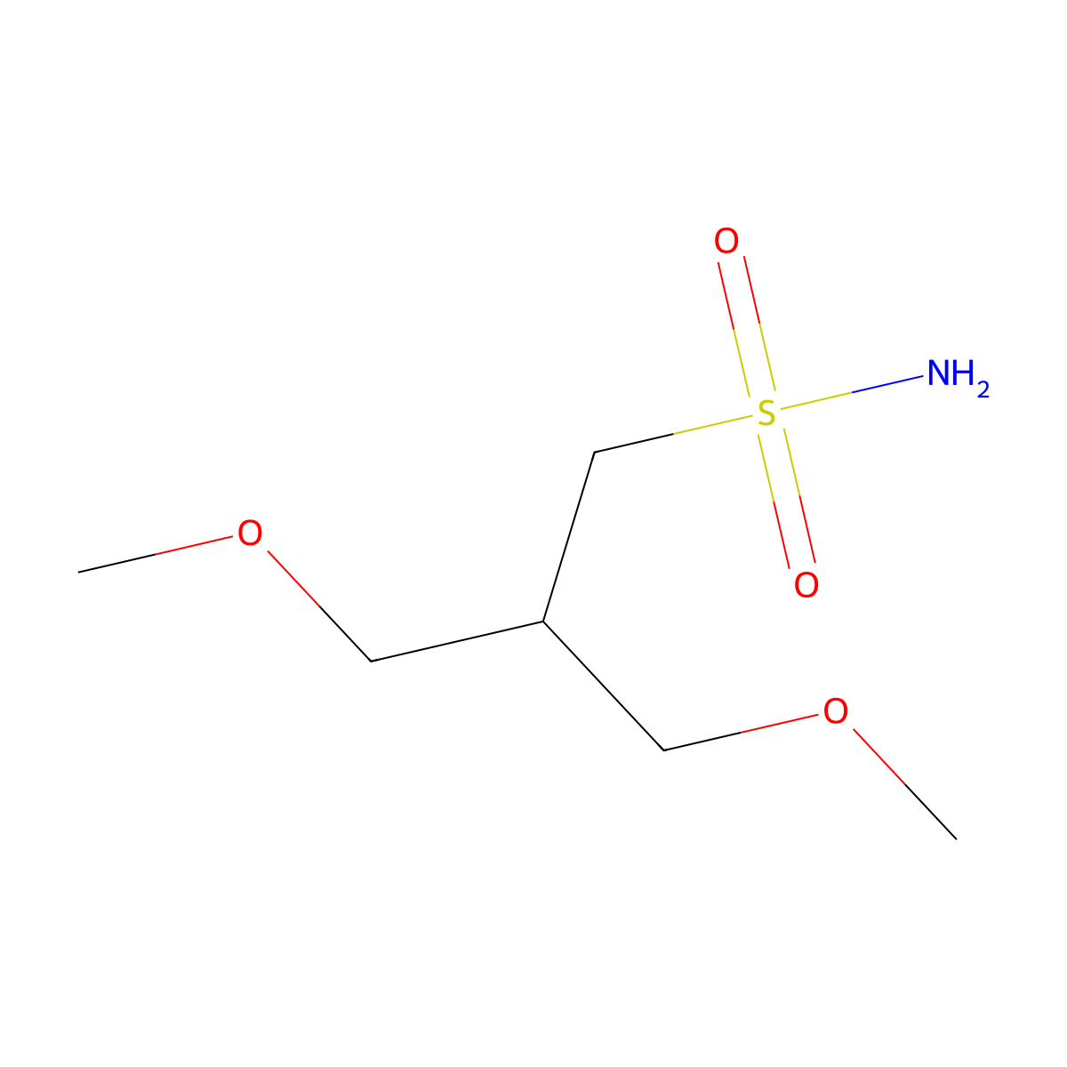 3-Methoxy-2-(methoxymethyl)propane-1-sulfonamide molecular structure, CAS 2167657-54-5