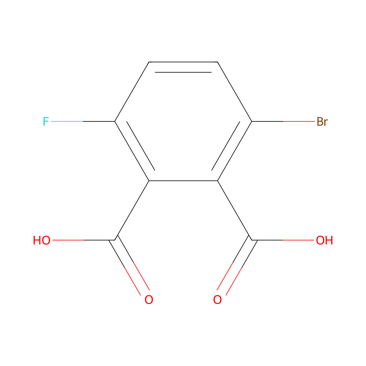 3-Bromo-6-fluorophthalic acid molecular structure, CAS 2167659-32-5