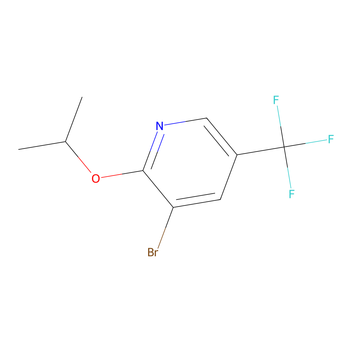 3-Bromo-2-isopropoxy-5-(trifluoromethyl)pyridine molecular structure, CAS 216766-04-0