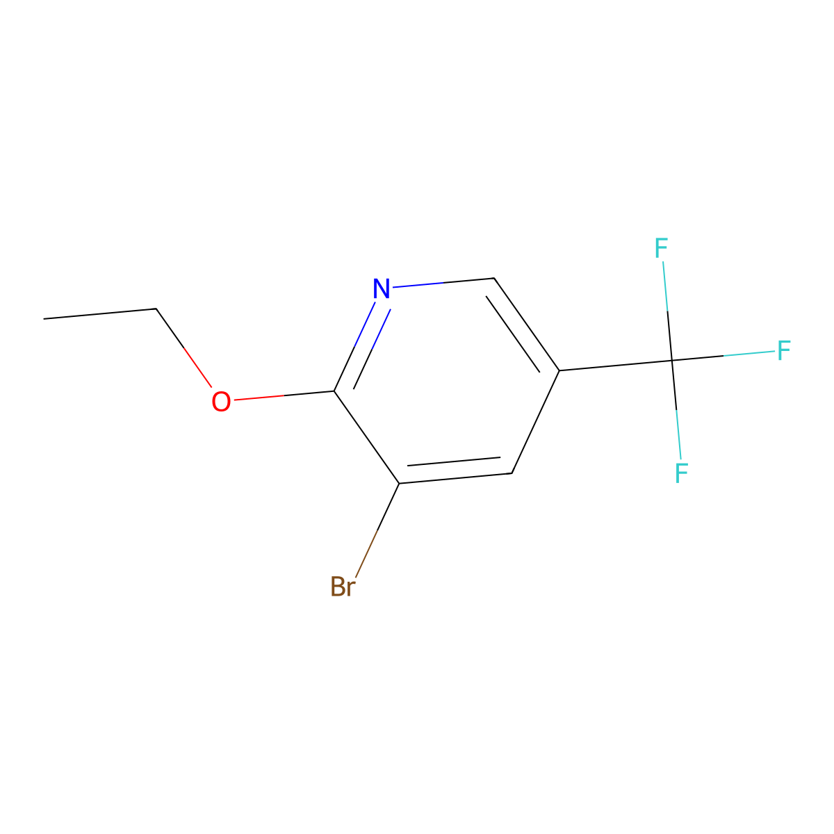 3-Bromo-2-ethoxy-5-(trifluoromethyl)pyridine molecular structure, CAS 216766-05-1