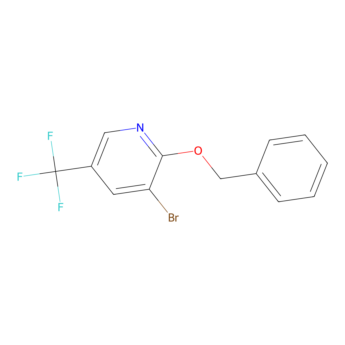 2-Benzyloxy-3-bromo-5-trifluoromethylpyridine molecular structure, CAS 216766-09-5