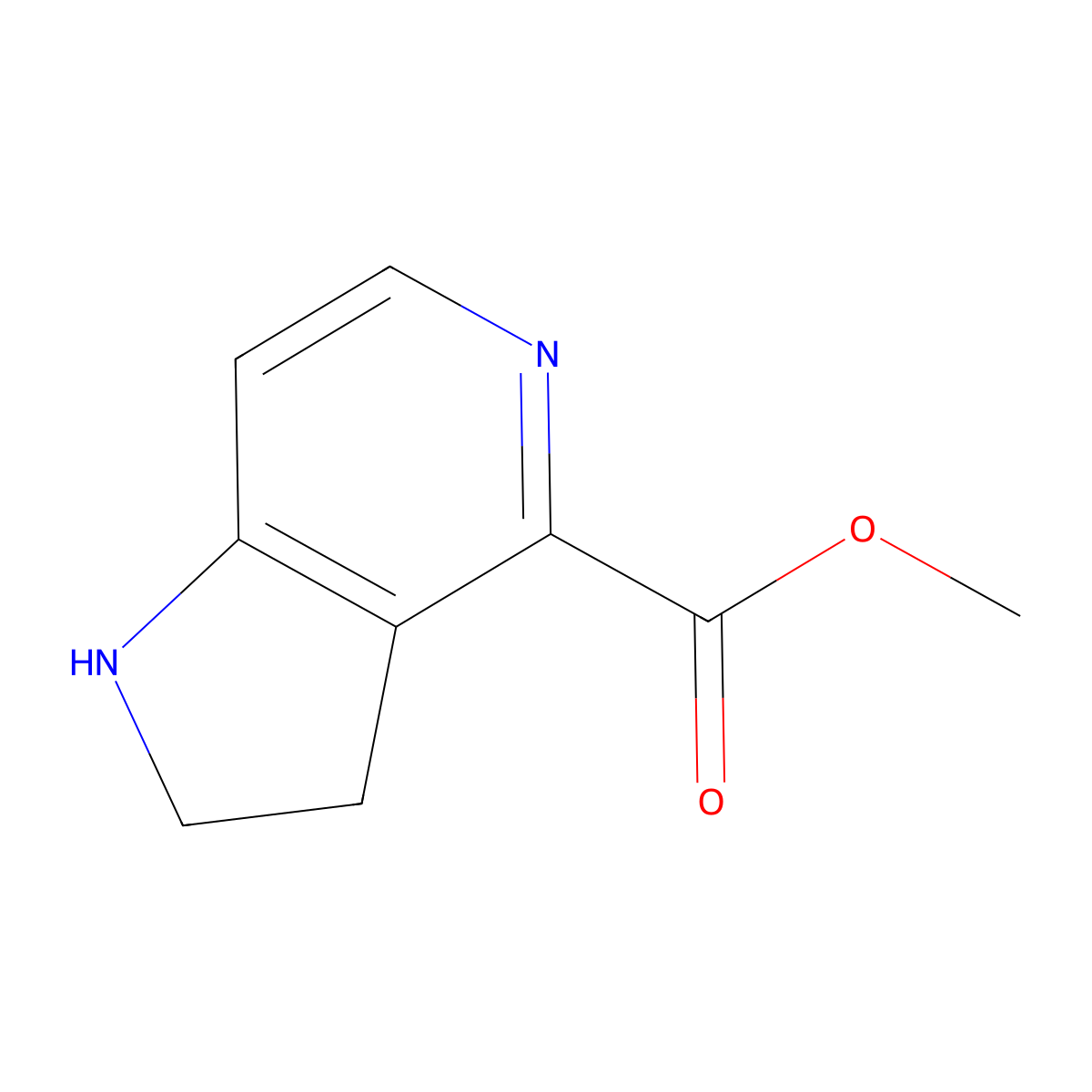 methyl 1H,2H,3H-pyrrolo[3,2-c]pyridine-4-carboxylate molecular structure, CAS 2167660-30-0