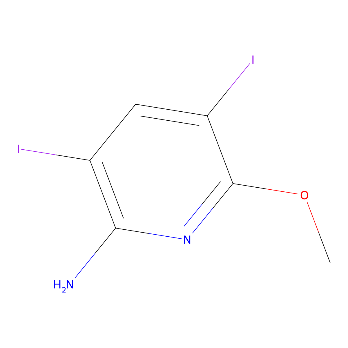 3,5-Diiodo-6-methoxypyridin-2-amine molecular structure, CAS 2167665-42-9
