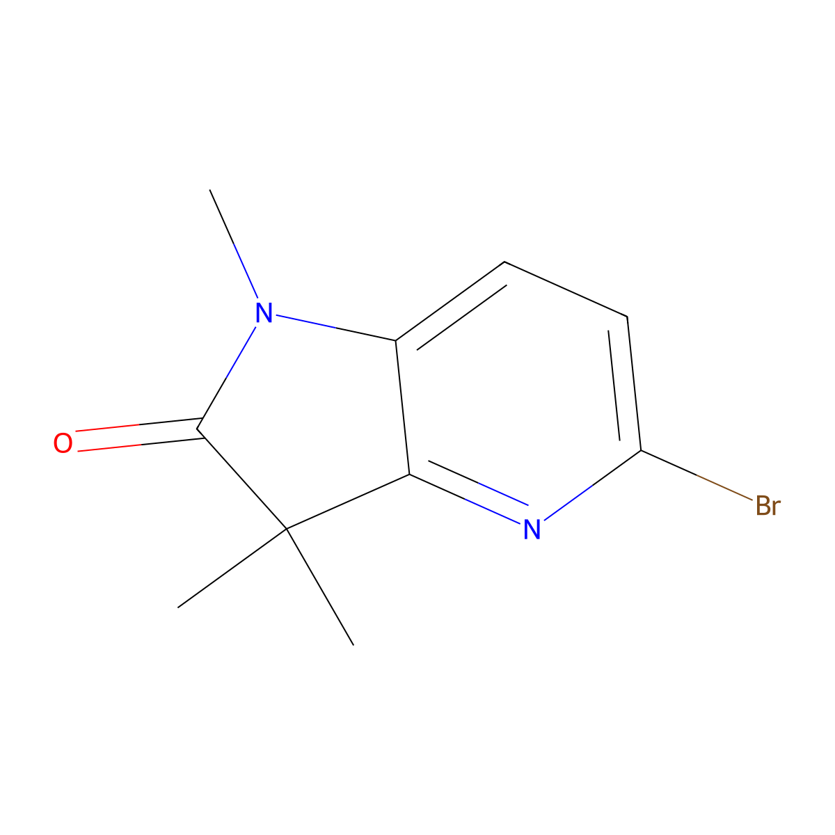 5-Bromo-1,3,3-trimethyl-1H,2H,3H-pyrrolo[3,2-b]pyridin-2-one molecular structure, CAS 2167668-07-5