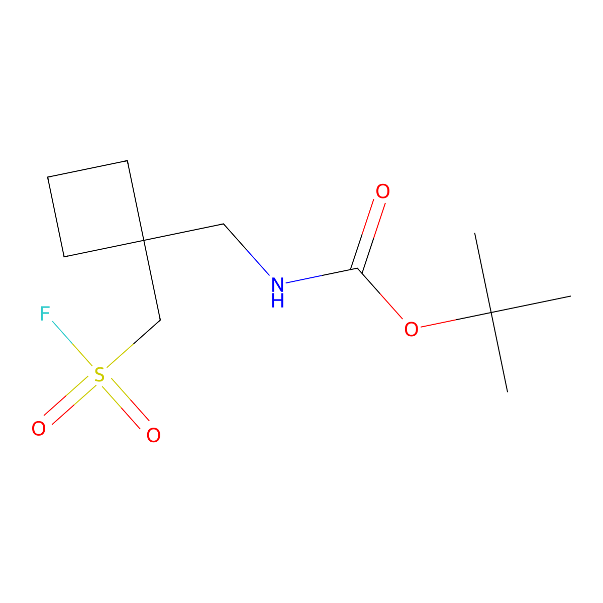 tert-butylN-({1-[(fluorosulfonyl)methyl]cyclobutyl}methyl)carbamate molecular structure, CAS 2167668-46-2
