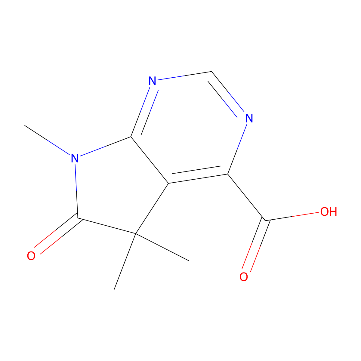 5,5,7-Trimethyl-6-oxo-6,7-dihydro-5H-pyrrolo[2,3-d]pyrimidine-4-carboxylic acid molecular structure, CAS 2167669-10-3