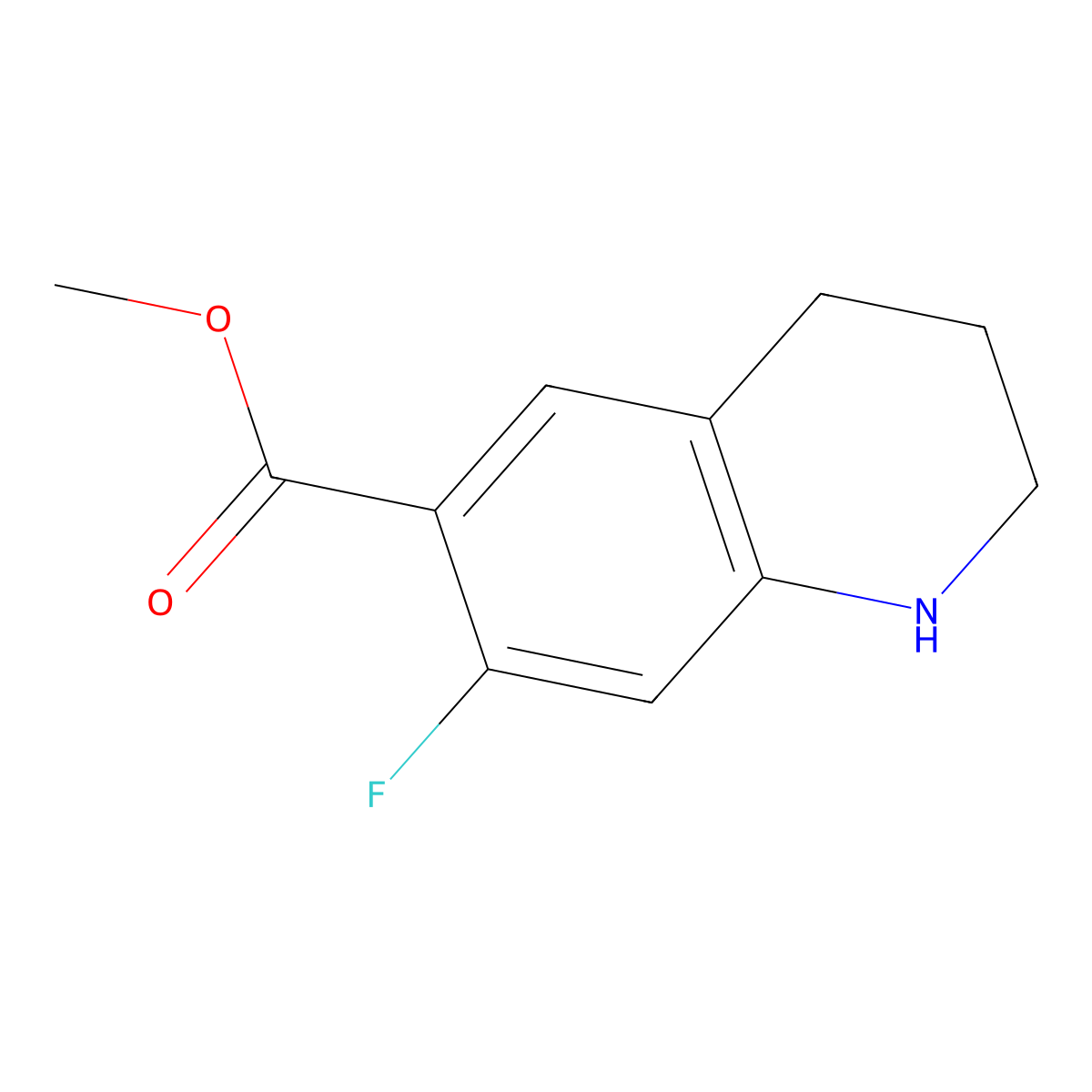 Methyl 7-fluoro-1,2,3,4-tetrahydroquinoline-6-carboxylate molecular structure, CAS 2167669-98-7