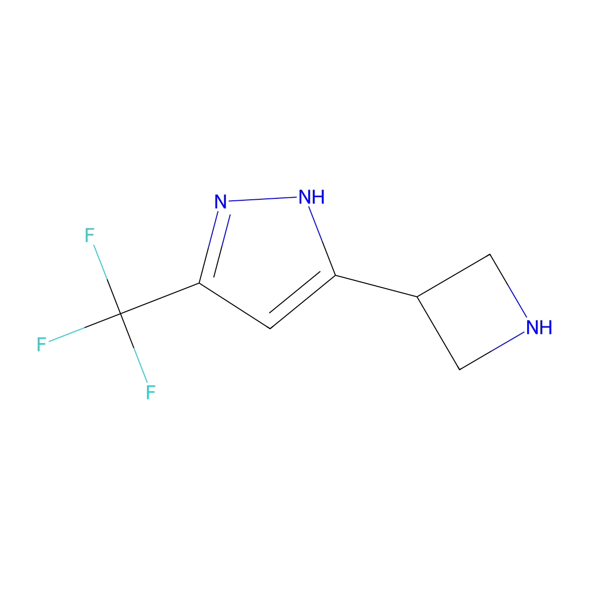 5-(azetidin-3-yl)-3-(trifluoromethyl)-1H-pyrazole molecular structure, CAS 2167671-09-0