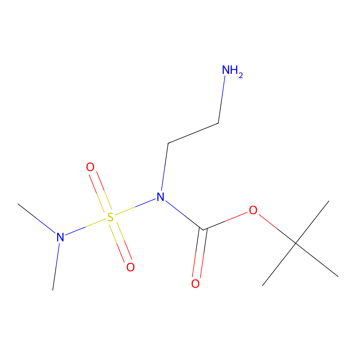 tert-butyl N-(2-aminoethyl)-N-(dimethylsulfamoyl)carbamate molecular structure, CAS 2167671-96-5