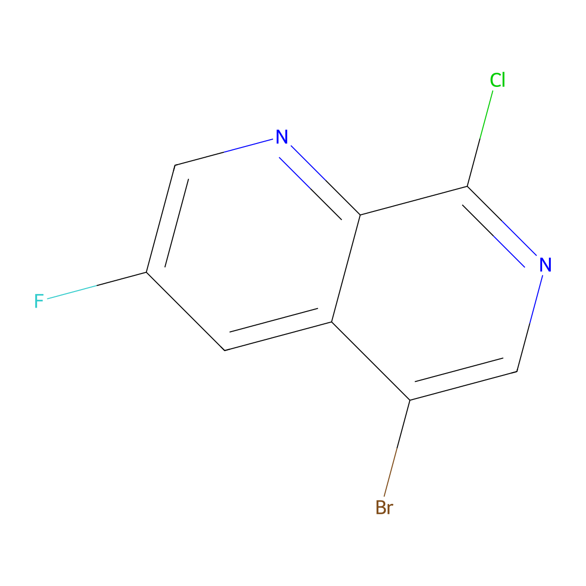 5-Bromo-8-chloro-3-fluoro-1,7-naphthyridine molecular structure, CAS 2167672-12-8
