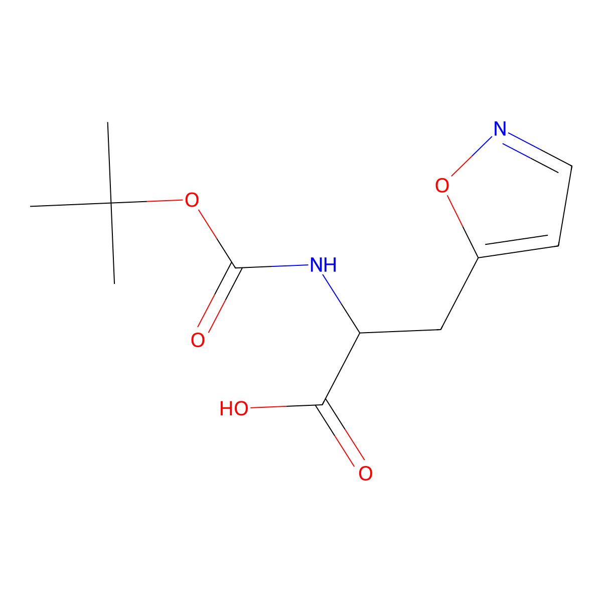 2-{[(Tert-butoxy)carbonyl]amino}-3-(1,2-oxazol-5-yl)propanoic acid molecular structure, CAS 2167672-86-6