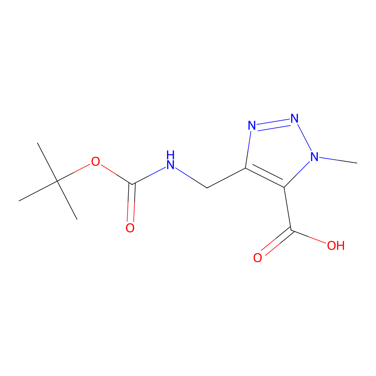 4-({[(tert-butoxy)carbonyl]amino}methyl)-1-methyl-1H-1,2,3-triazole-5-carboxylic acid molecular structure, CAS 2167676-04-0