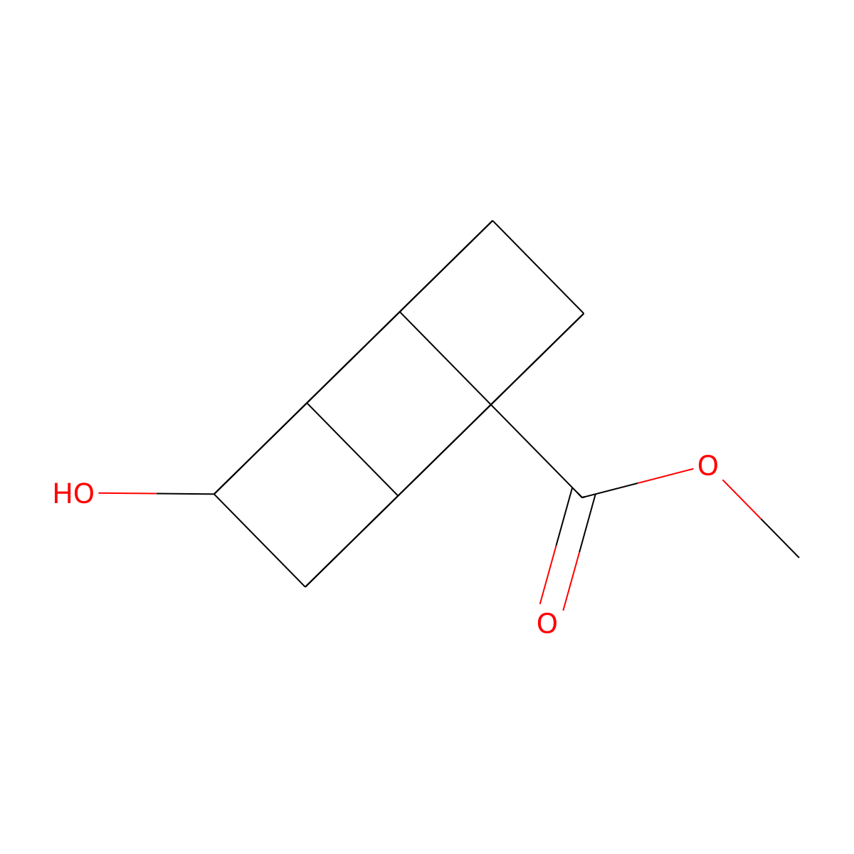 Methyl 4-hydroxycubane-1-carboxylate molecular structure, CAS 2167676-42-6